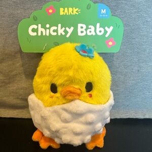 Bark Box Dog Toy CHICKY BABY Yellow Chick  Plush M 20-50 Lbs Treat Trap Squeaky